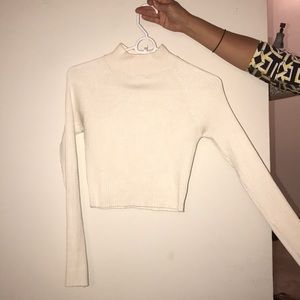 Ribbed cream crop top